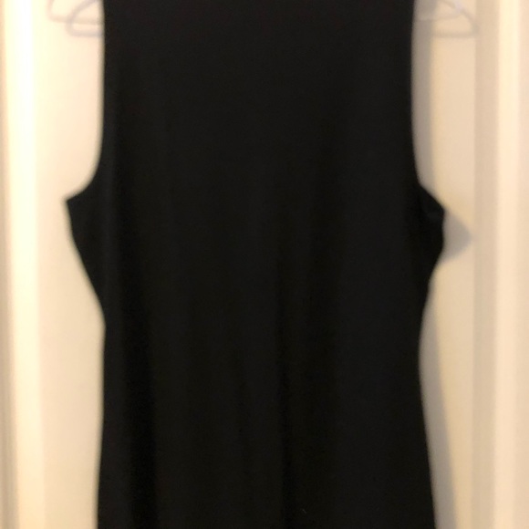 White House Black Market Scoopneck Laced Front Black Tank Size Medium, NWT - Picture 6 of 8